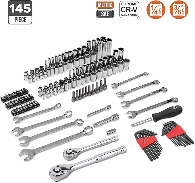 TorqueMaster™ 123-Piece Mechanic’s Tool &amp; Socket Set